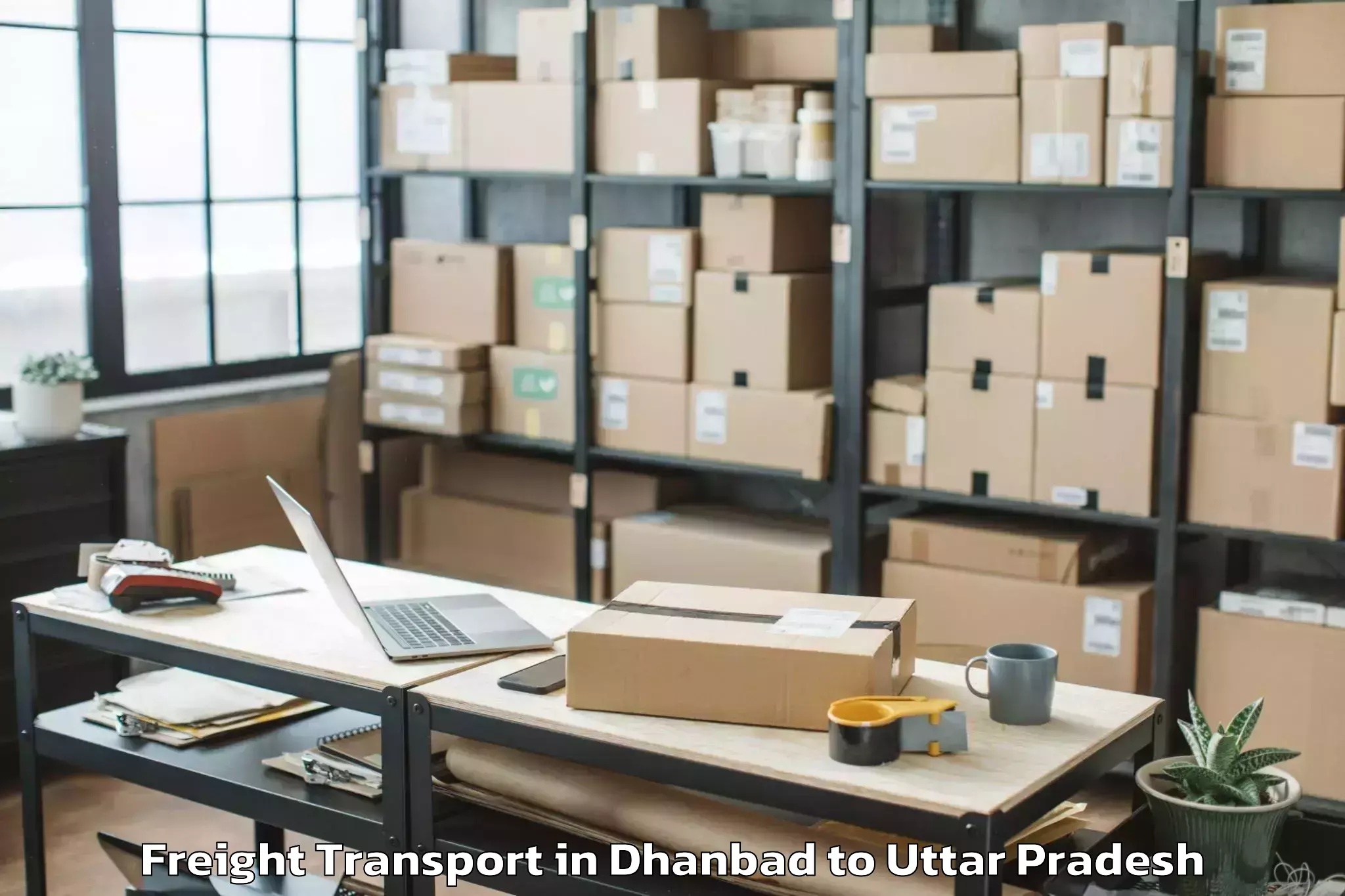 Easy Dhanbad to Gardens Galleria Lucknow Freight Transport Booking